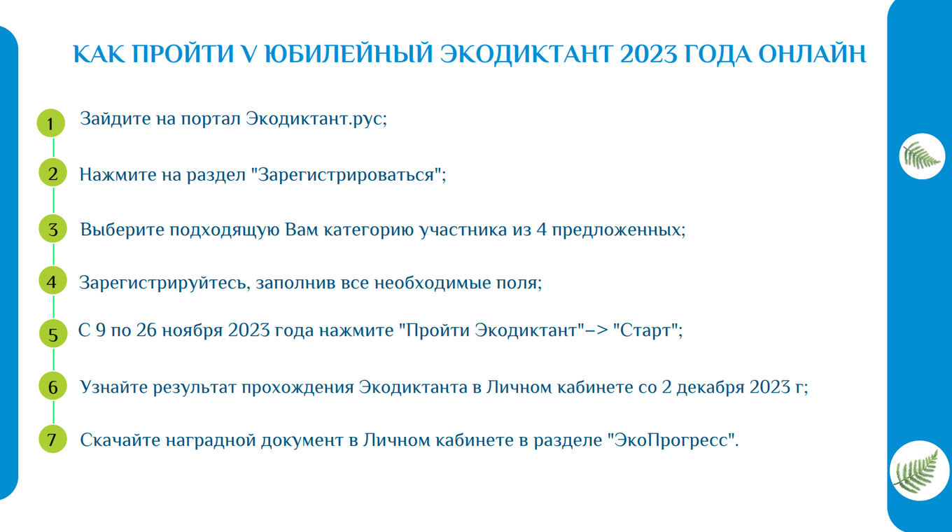 V всероссийский экологический диктант 2023